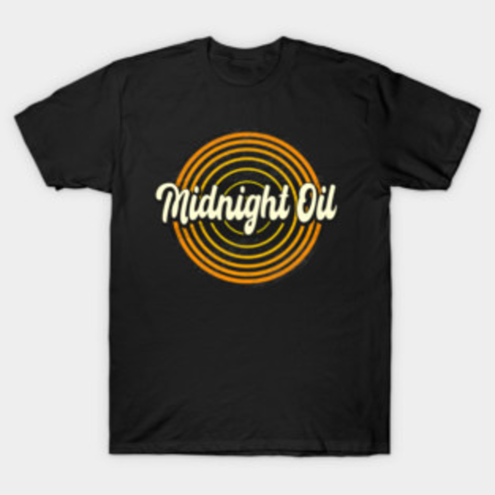 Retro Circle Midnight Oil T Shirt